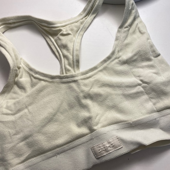 Skims Bone Cotton Jersey Racerback Bra - Picture 3 of 4